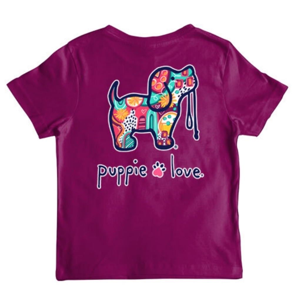 Puppie Love Abstract Short Sleeve T Shirt